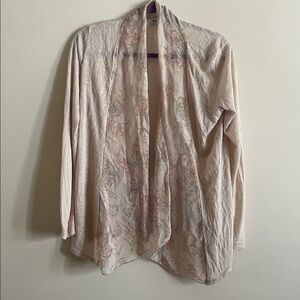 Chic Cream Floral Women's Cardigan